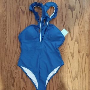 NWT plunge neck one piece swimsuit